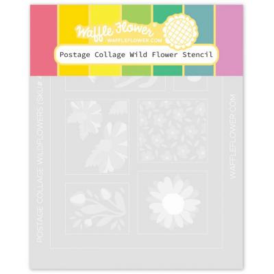 Waffle Flower Stencil - Postage Collage Wild Flower